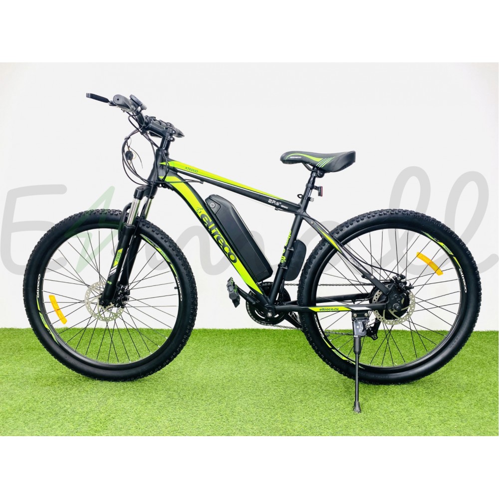 Электровелосипед велогибрид Eltreco XT 600 D (черно-зеленый) 12