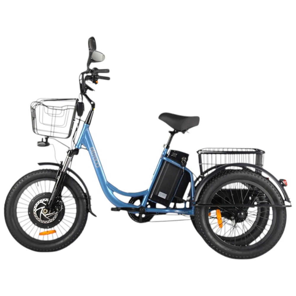 Трёхколёсный электровелосипед Eltreco Porter Fat 500 Синий-матовый 1